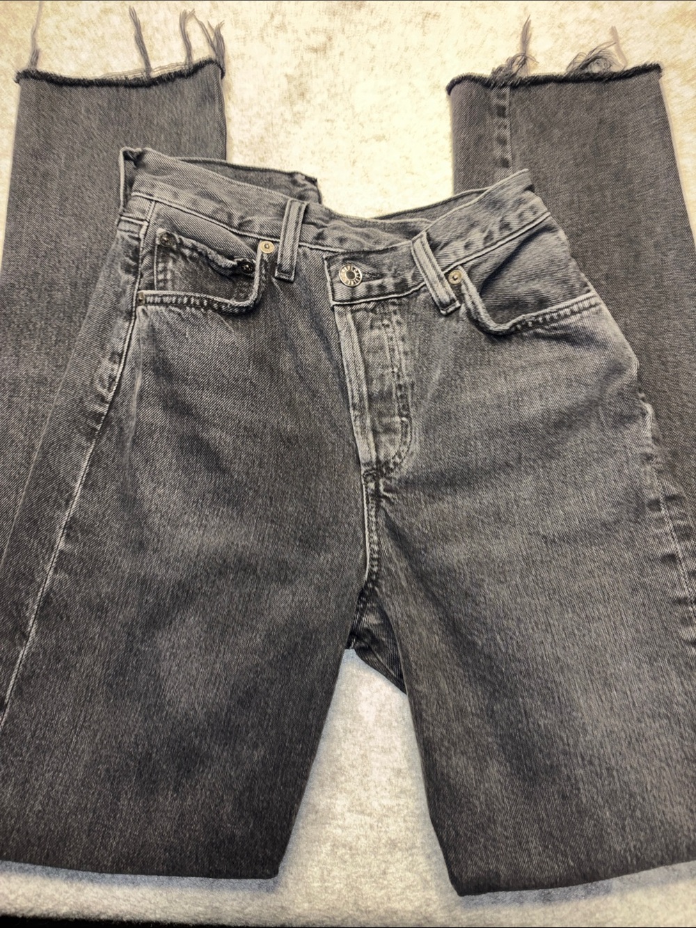 🖤 AGOLDE Criss Cross Straight Jeans | Size 23 | Washed Black | High Rise